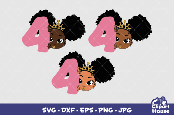 4th Birthday Girl Peek Graphics for Local Branding