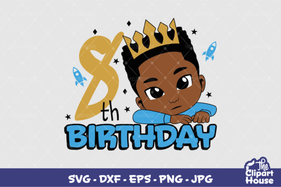 8th Birthday Boy Graphics for Local Business Branding