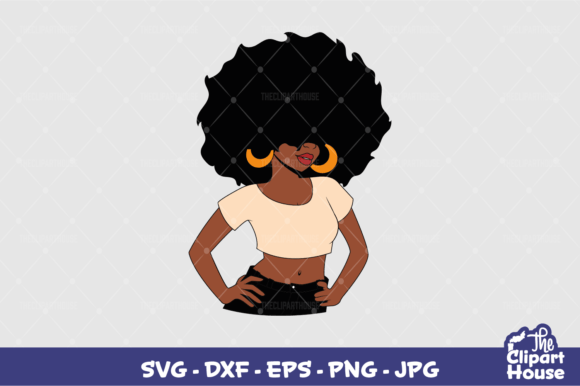 Afro Face Woman Graphics for Crafts
