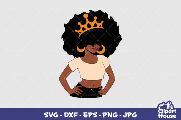 Afro Face Woman Queen Graphics for Local Business Branding