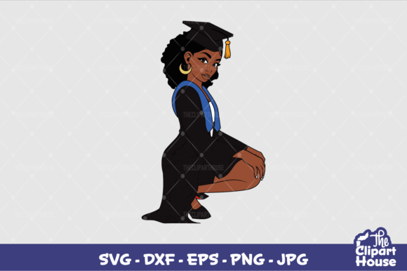 Black Woman Graduation Graphics for Crafts