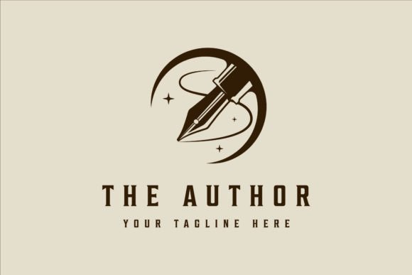 creative pen logo vintage vector design