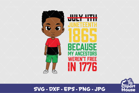 Juneteenth Text Boy Graphics for Crafts