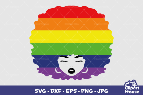 LGBT Soulful Afro Woman Graphics for Crafts