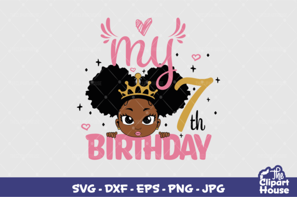 My 7th Birthday Girl Graphics for Local Branding
