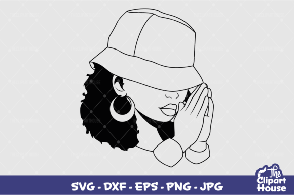 Praying Hands Black Woman 2 Silhouette Graphics for Crafts
